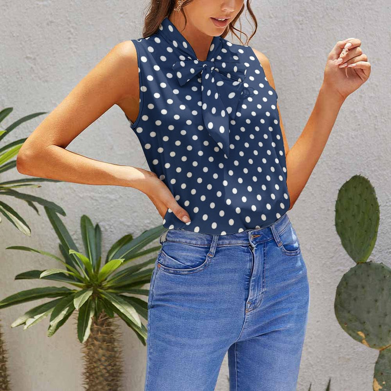 Polka Dot Women's Sleeveless Top
