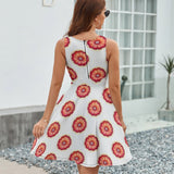 V-Neck Sleeveless Dress (NZ022) Grapefruit Frocks