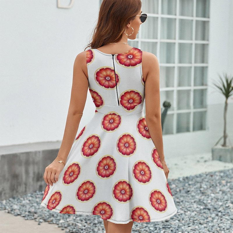 V-Neck Sleeveless Dress (NZ022) Grapefruit Frocks