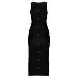 Sleeveless Bodycon Side Slit Long Dress Split cheongsam
