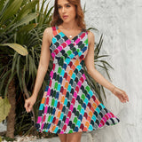 V-Neck Sleeveless Dress (NZ022)  Frocks