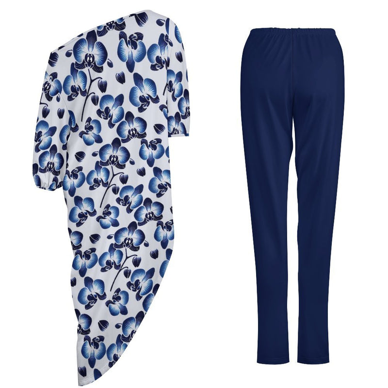 Women&#039;s Off Shoulder Two-piece Set Diagonal shoulder two piece set