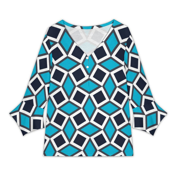 Women&#039;s V-Neck Petal Sleeve Blouse Petal sleeve top