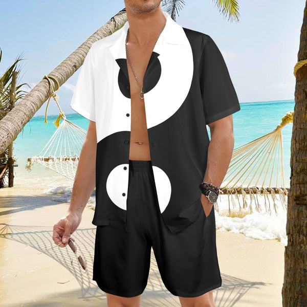 white solid print addsart Men's Shirt and Shorts Outfit (Set26)