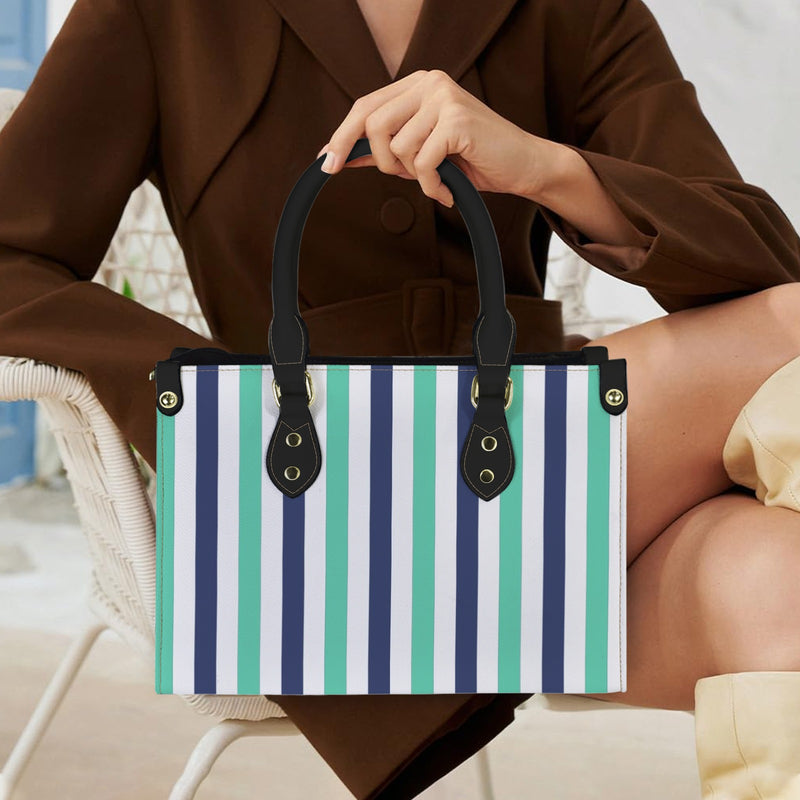 striped print 15A PU Leather Handbag-Small (Model 1747)