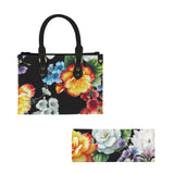 floral garden colorful print 4A PU Leather Handbag-Small (Model 1747)