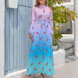 Long Sleeve High Neck Long Dress Long dress