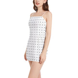Polka Dot Sleeveless Square Neckline Spaghetti Strap Mini Dress