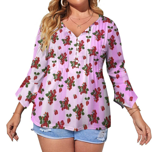 Women&#039;s Ruffled Petal Sleeve Top Women's ruffled petal sleeve top