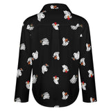 Long Sleeve Blouse (B648) Cropped hem shirt