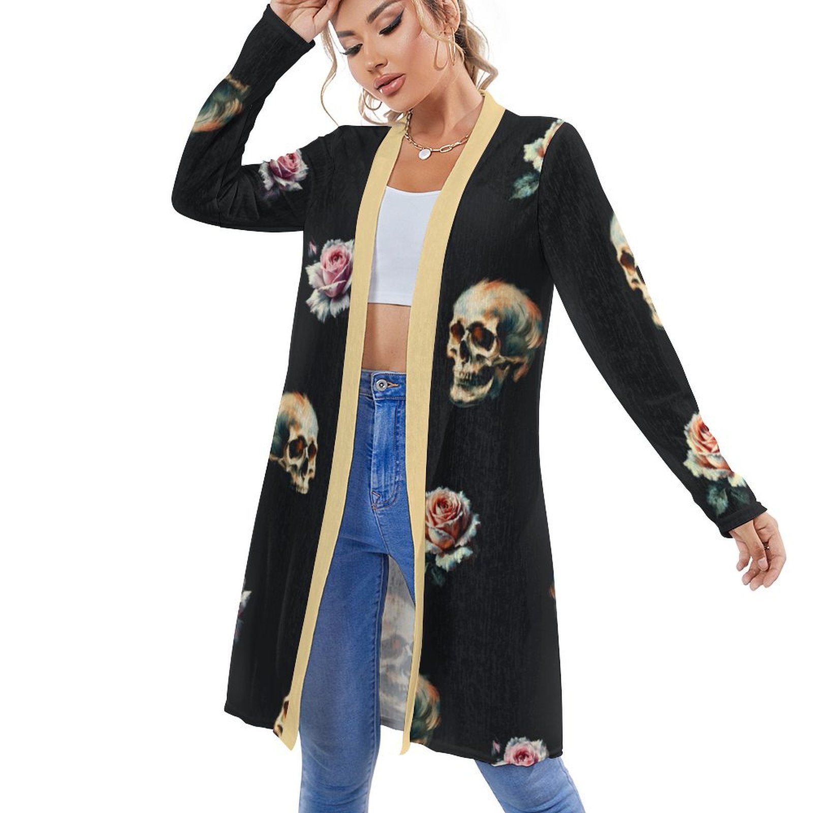 Women's Mid-Length Cardigan (NZ060) Medium length cardigan | Objet