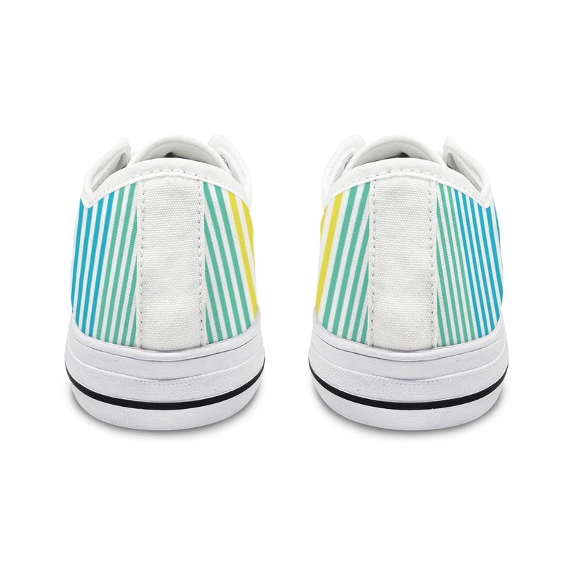 striped print colorful 2A Seattle Low Top Men's Shoes (Model 1013-6)