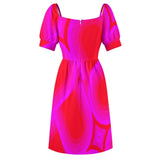 Sweetheart Neck Puff Sleeve Mini Dress (B271) Dress