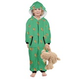 dinosaur green print 10 One-Piece Zip up Hooded Pajamas for Little Kids