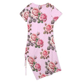 Drawstring Slit Hem Dress Split Dress