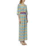 Dolman Sleeve Belted Wide Leg Jumpsuit