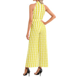 Halter Neck Buckle Belted Jumpsuit