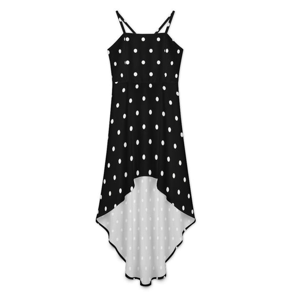 Women&#039;s High-Low Spaghetti Strap Dress Tailcoat skirt