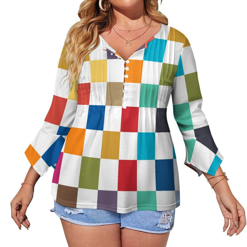 Women&#039;s Ruffled Petal Sleeve Top Women's ruffled petal sleeve top