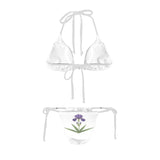 iris on white smaller elements Women's Halter String Bikini Set