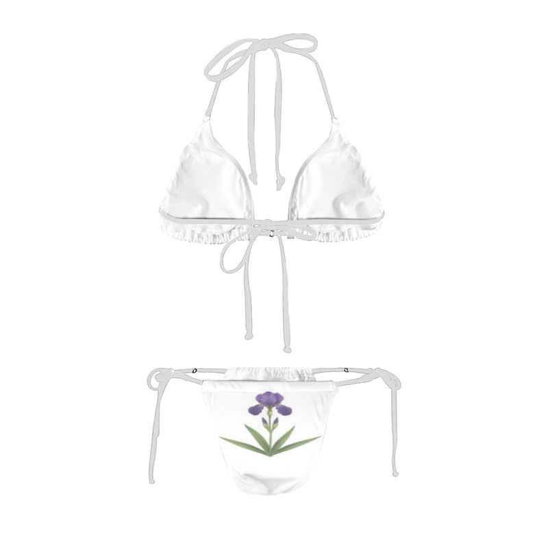 iris on white smaller elements Women's Halter String Bikini Set