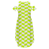 Cold Shoulder Long Split Dress with Pocket Dress