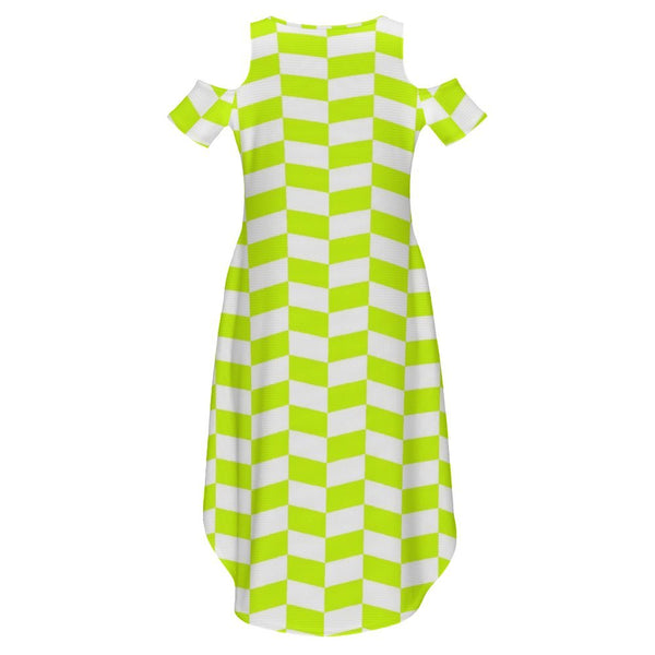 Cold Shoulder Long Split Dress with Pocket Dress