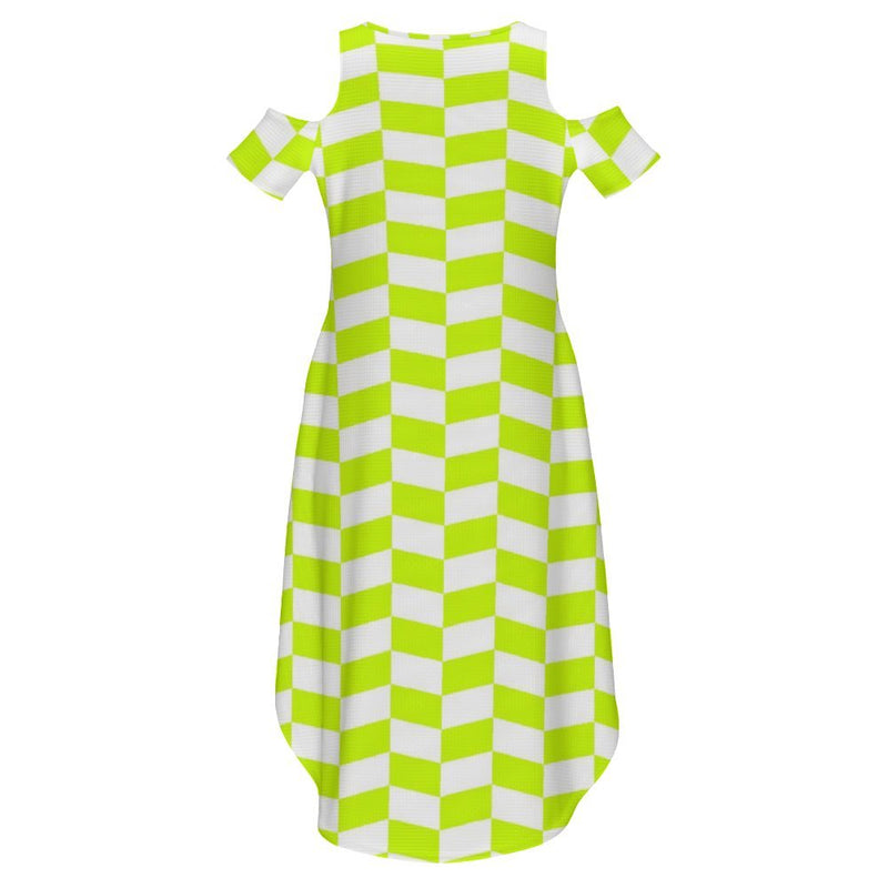 Cold Shoulder Long Split Dress with Pocket Dress