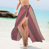 striped hibiscus print 3C Women's Long Knot Side Cover Up