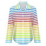 Long Sleeve Blouse (B648) Cropped hem shirt