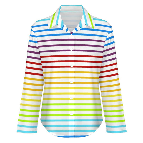 Long Sleeve Blouse (B648) Cropped hem shirt