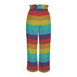 spectral print 2 Strappy Elastic Waist Wide Leg Pants with Pockets