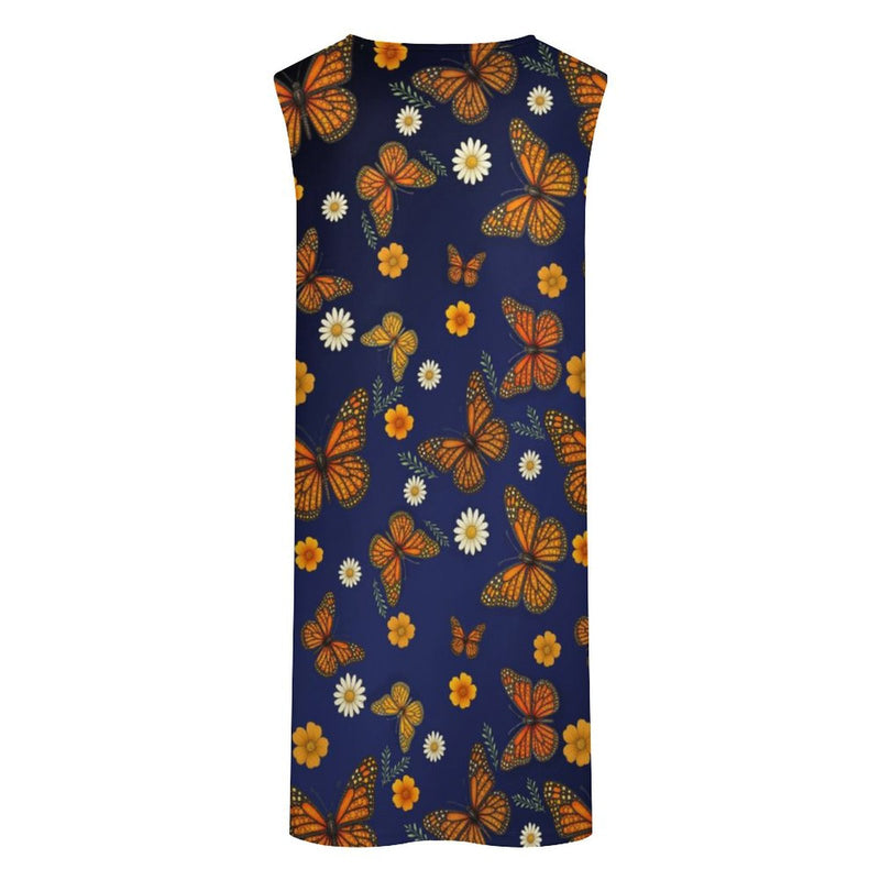 Butterfly Vest pocket dress Sleeveless Pocket Dress