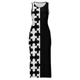 Sleeveless Bodycon Side Slit Long Dress Split cheongsam