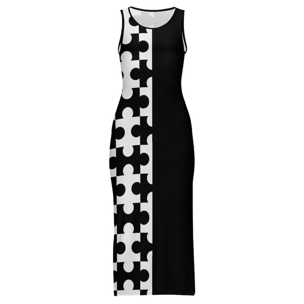 Sleeveless Bodycon Side Slit Long Dress Split cheongsam