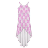 Women&#039;s High-Low Spaghetti Strap Dress Tailcoat skirt