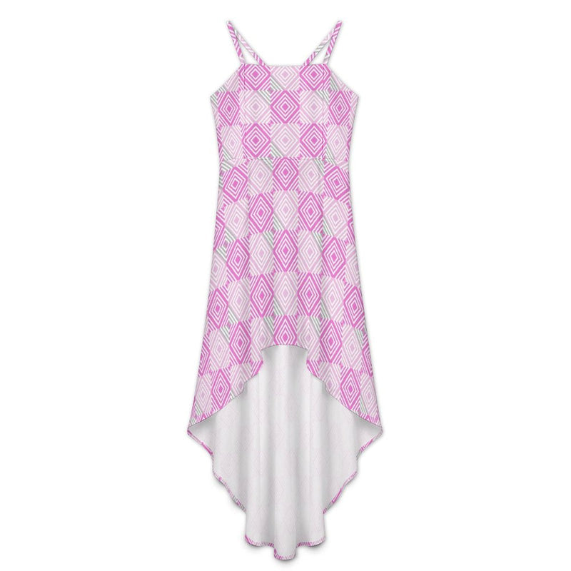 Women&#039;s High-Low Spaghetti Strap Dress Tailcoat skirt