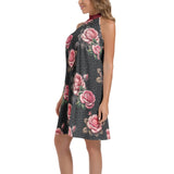 Tie Back Halter Neck Flared Dress