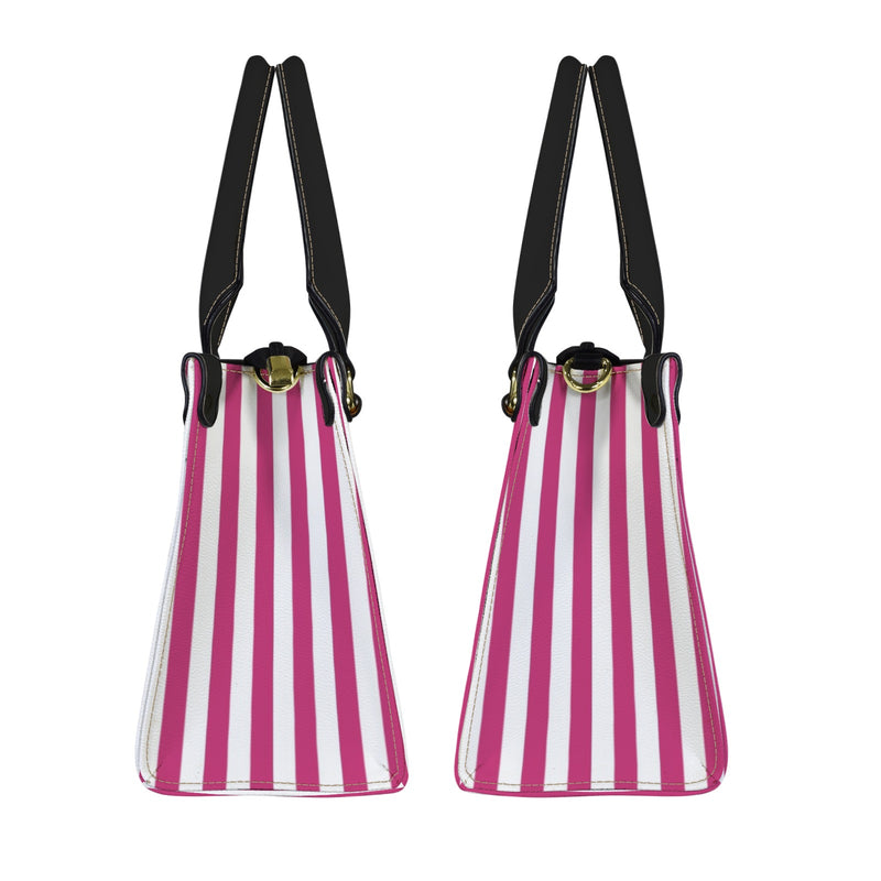 striped print 2 PU Leather Handbag-Small (Model 1747)