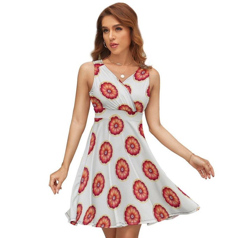 V-Neck Sleeveless Dress (NZ022) Grapefruit Frocks