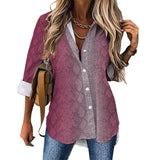 Long Sleeve Blouse (B648) Cropped hem shirt