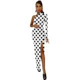 One-Shoulder Slit Maxi Dress Half sleeve split dress