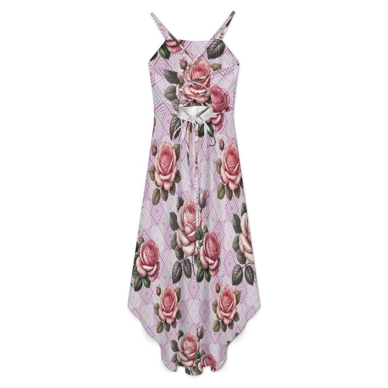 Women&#039;s High-Low Spaghetti Strap Dress Tailcoat skirt