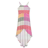 Women&#039;s High-Low Spaghetti Strap Dress Tailcoat skirt