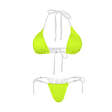neon green print 2B Women's Halter String Bikini Set