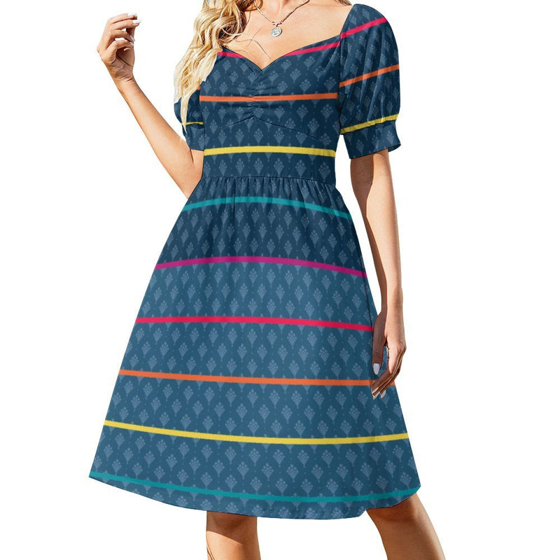 Sweetheart Neck Puff Sleeve Mini Dress (B271) Dress