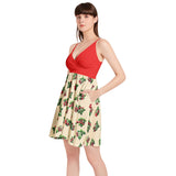 Spaghetti Strap Sleeveless Falred Hem Short Dress