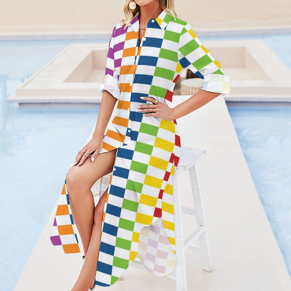 Button-Up Long Sleeve Shirt Dress Long sleeved shirt dress