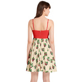 Spaghetti Strap Sleeveless Falred Hem Short Dress