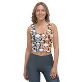 Halloween Skull & Leopard Print Crop Top - Objet D'Art